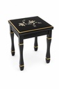 BLACK-AND-GOLD FLORAL SIDE TABLE