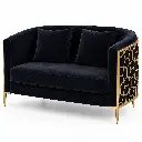 Velvet Gold Lattice Loveseat.webp