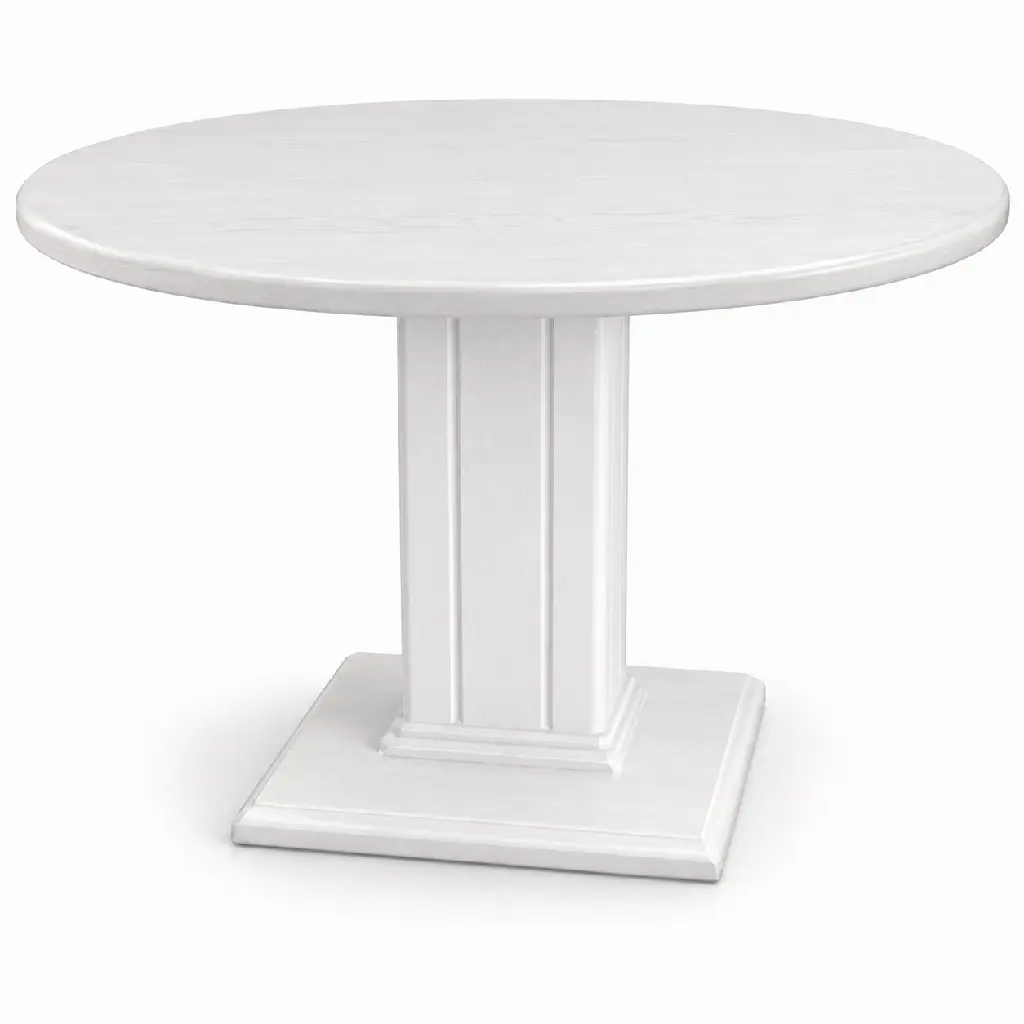Minimalist White Pedestal Dining Table.webp