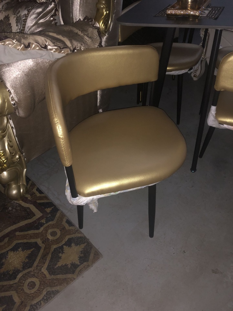 GOLD CURVED BACK DINING CHAIR