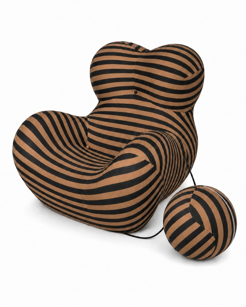 [CSL- 8801# HUNGING] BONELESS HEART SHAPED LOUNGE CHAIR WITH BALL OTTOMAN