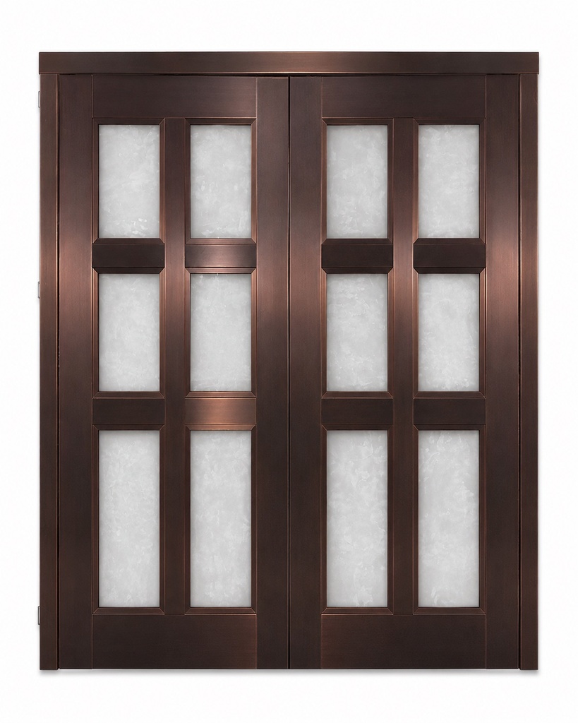 MAHOGANY DOUBLE DOORS WITH FROSTED GLASS