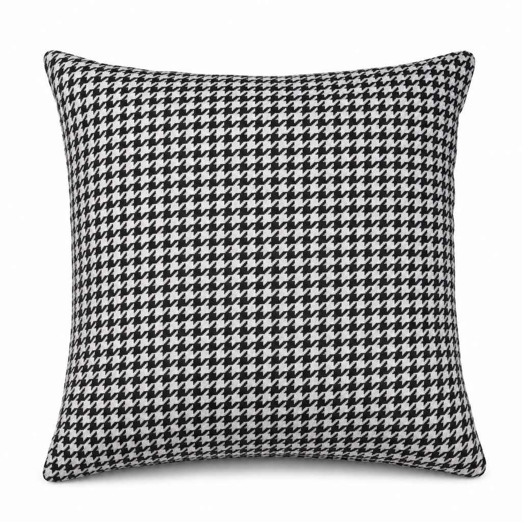 MONOCHROME HOUNDSTOOTH THROW PILLOW