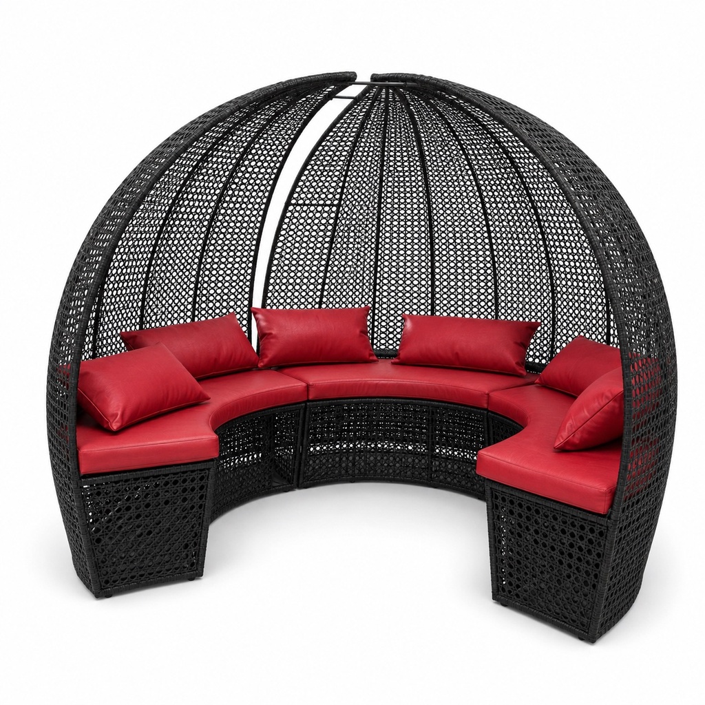 MONACO RED RATTAN COCOON DAYBED