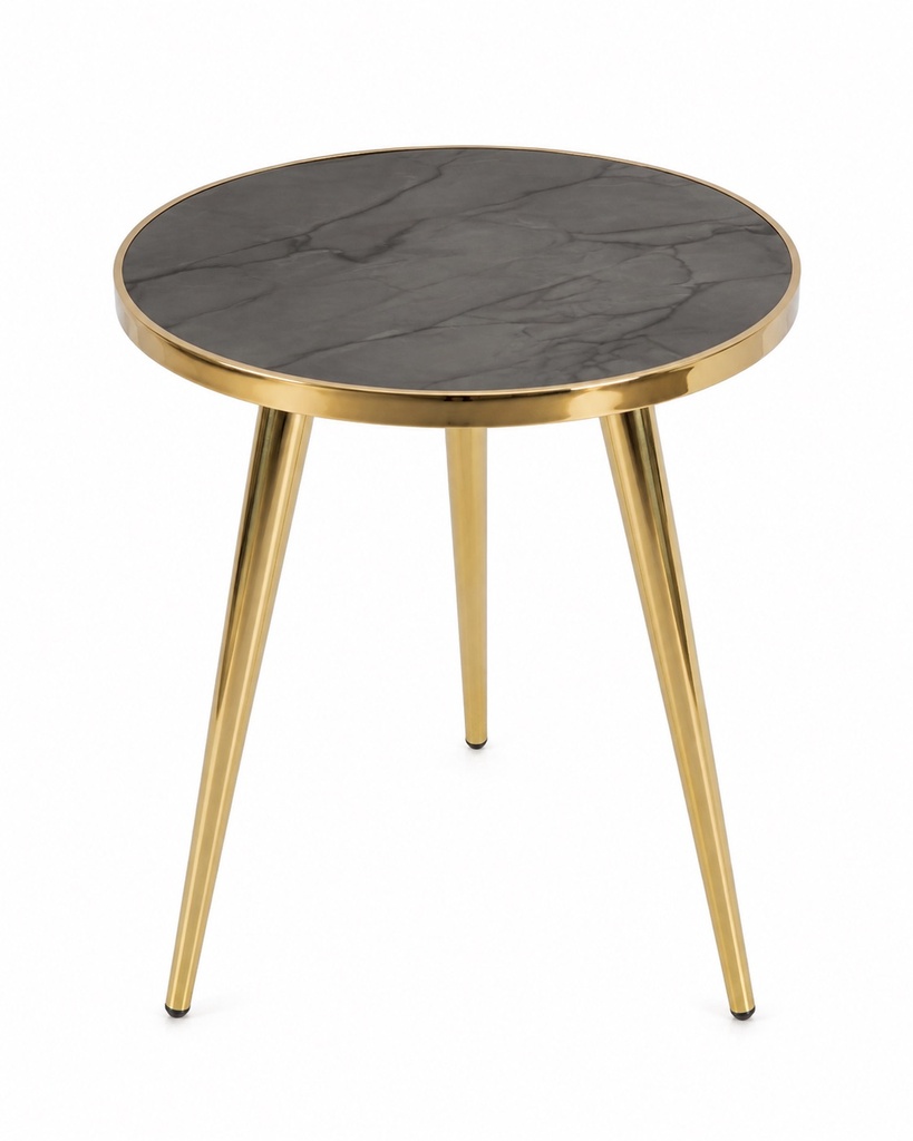 VALENO GREY MARBLE-FINISH SIDE TABLE