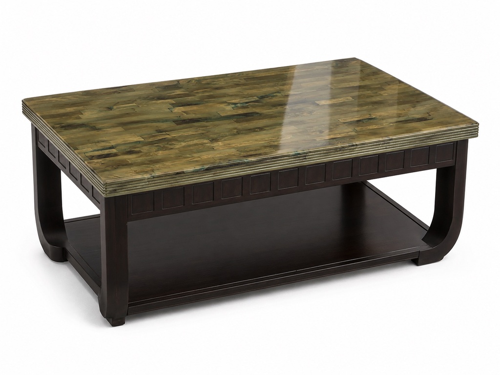 GLOSSY MIXED-MATERIAL COFFEE TABLE
