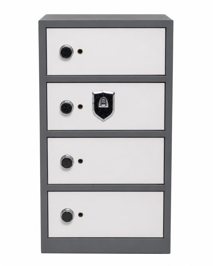 MODERN INDUSTRIAL 4-DRAWER METAL CABINET SAFE