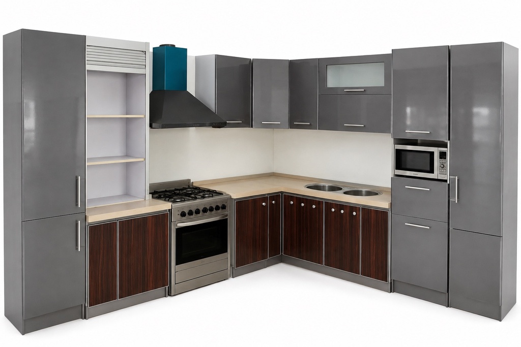 GRAPHITE LUXE MODULAR KITCHEN CABINET SETUP