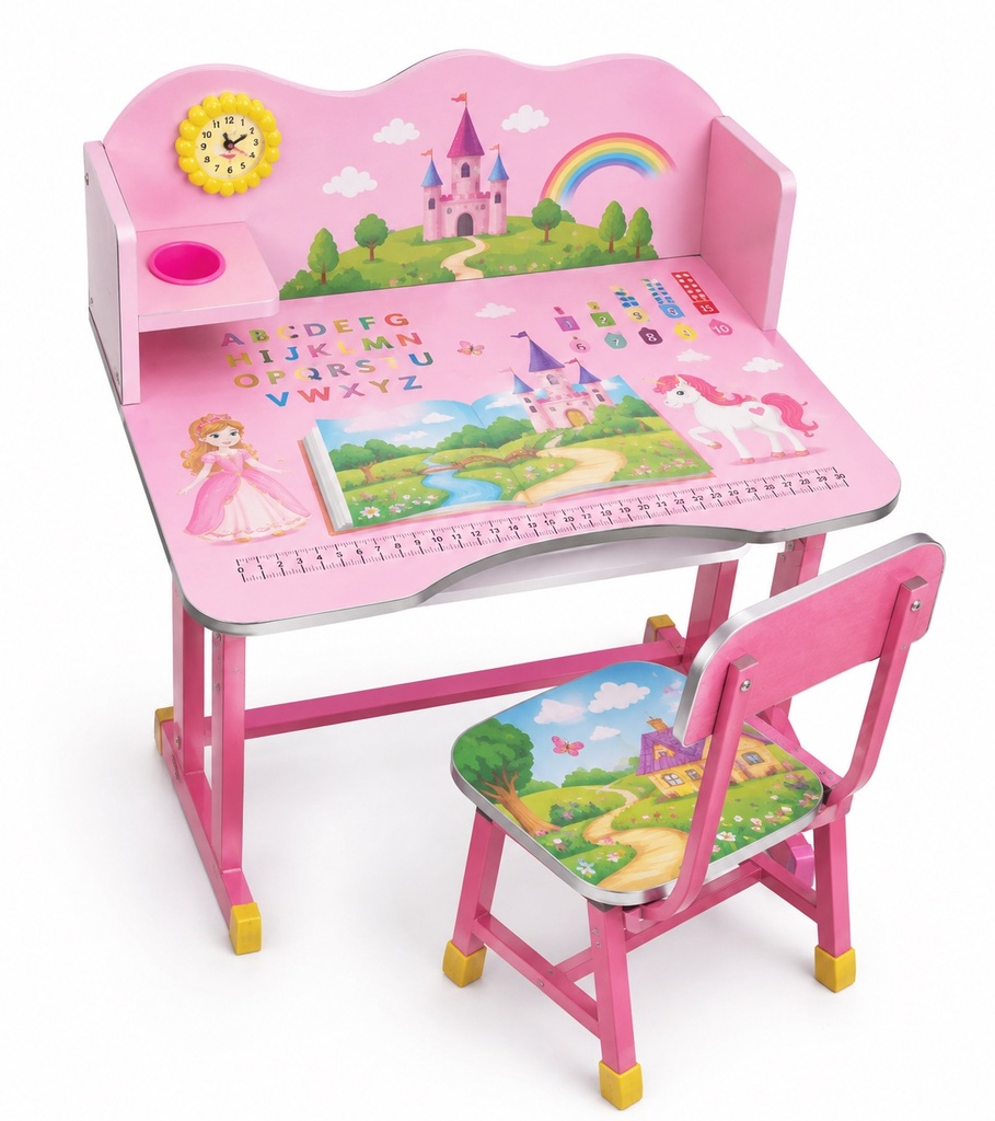 [F323#] BRIGHT PINK CHILDREN’S DESK AND CHAIR SET