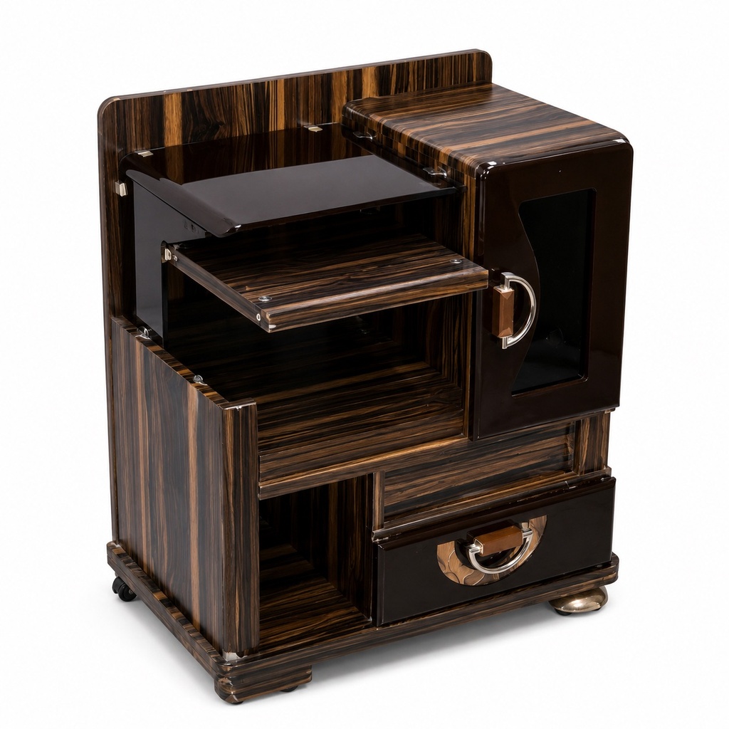 EBONY COMPACT COMPUTER WORKSTATION CABINET
