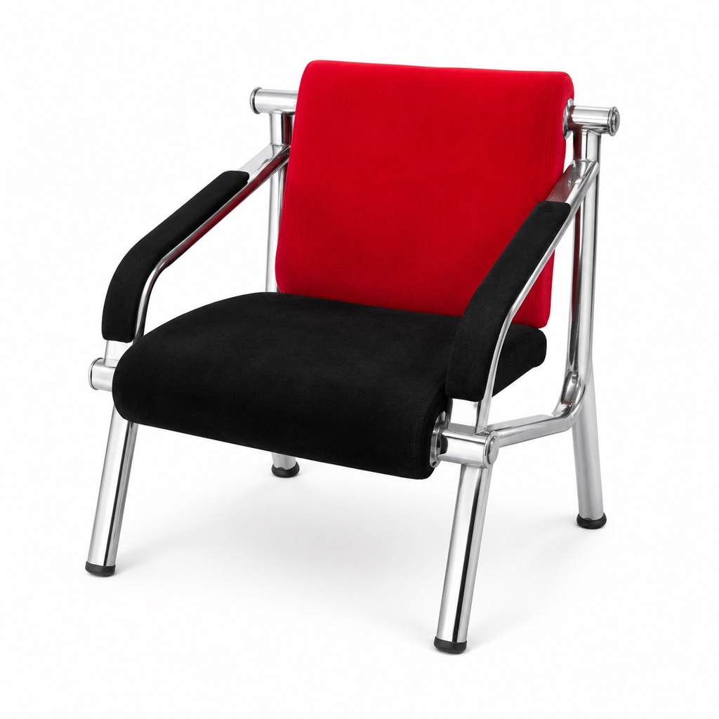 CRIMSON ARC CHROME VISITOR CHAIR