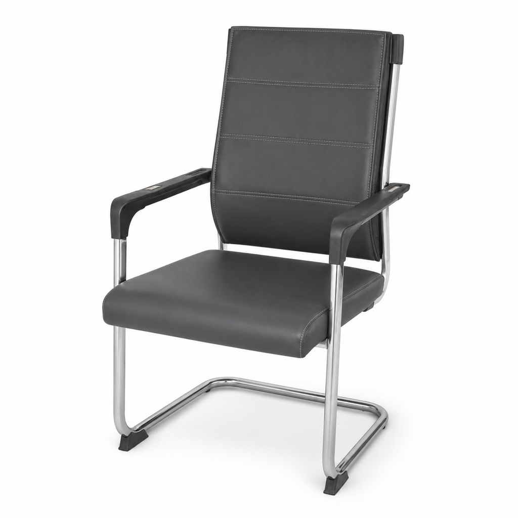[ZV-B88#] STERLING GREY CANTILEVER VISITOR CHAIR