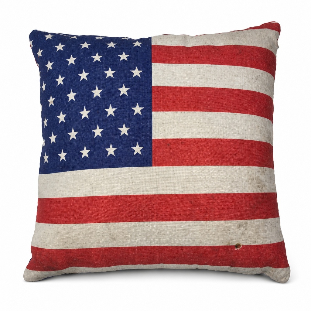 AMERICANA VINTAGE FLAG THROW PILLOW