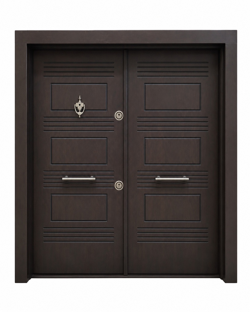 BRAVERA DARK WALNUT DOUBLE SECURITY DOOR