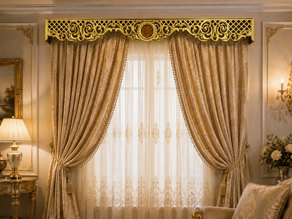 REGALIA GOLD MEDALLION CURTAIN HOOD