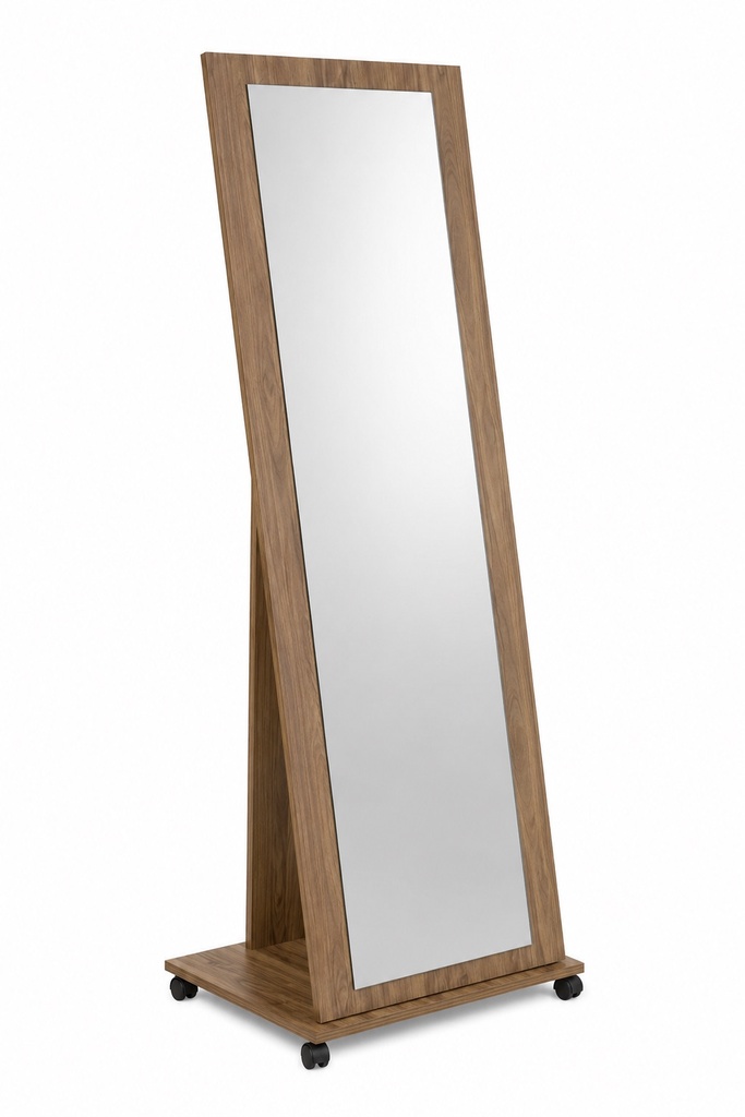 MODERN FULL-LENGTH MIRROR WITH WOODEN BASE HAYAL