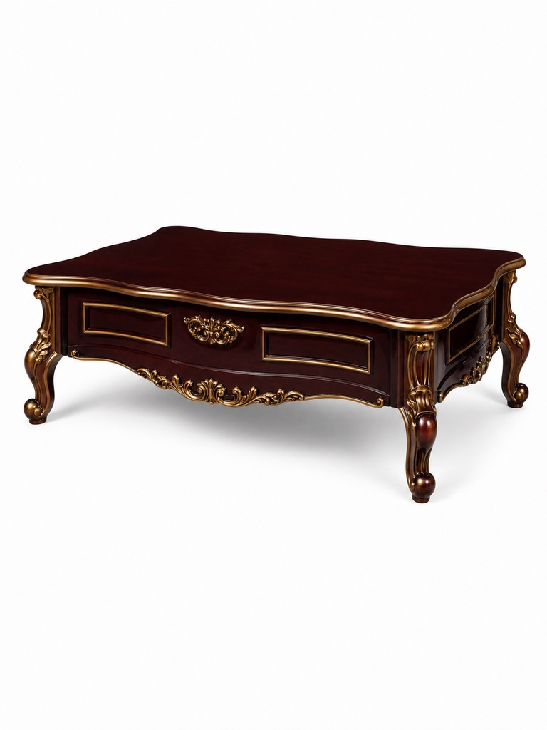 CLASSIC MAHOGANY GOLD CENTRE TABLE (Mahogany)
