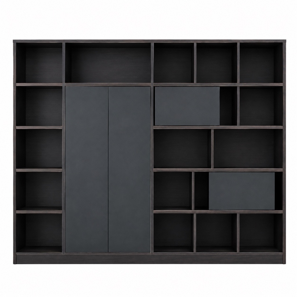 MODERN CHARCOAL MODULAR STORAGE CABINET