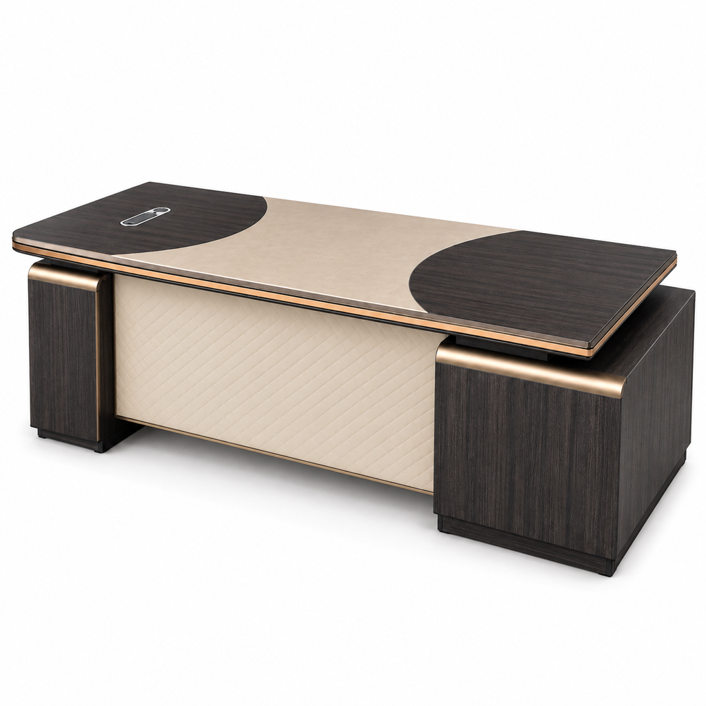MODERN CHARCOAL L-SHAPED EXECUTIVE DESK