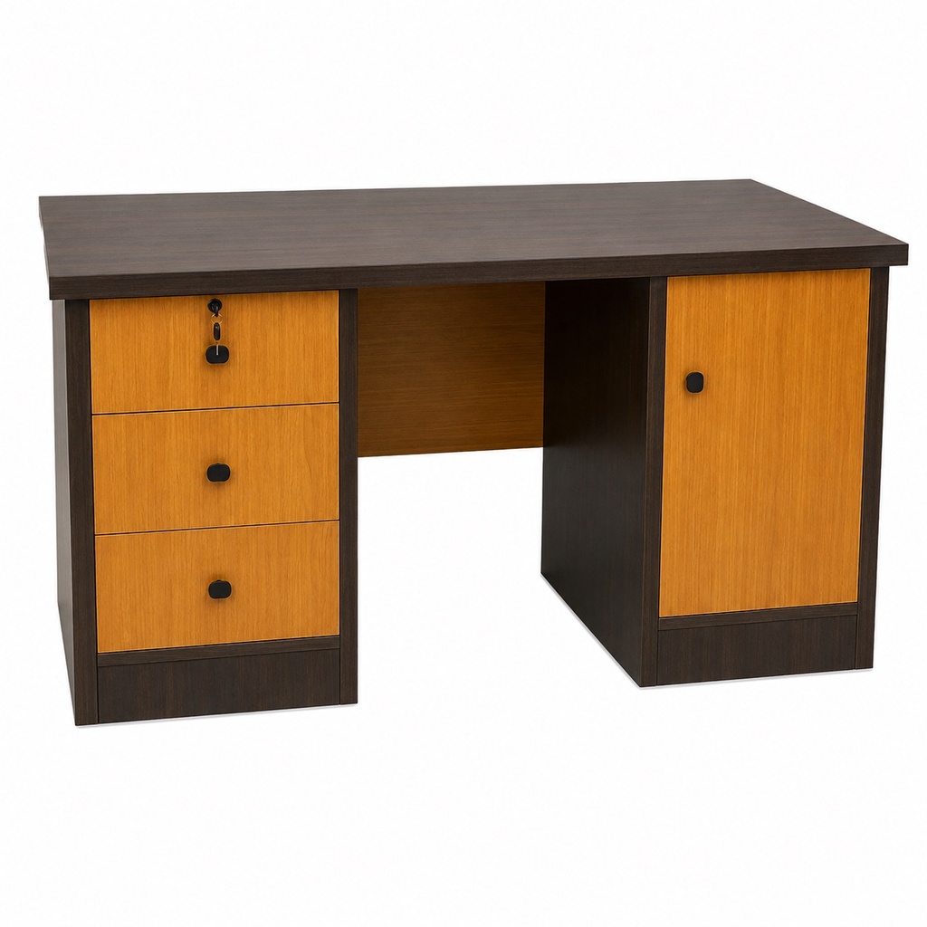 TWO-TONE WOODEN OFFICE DESK