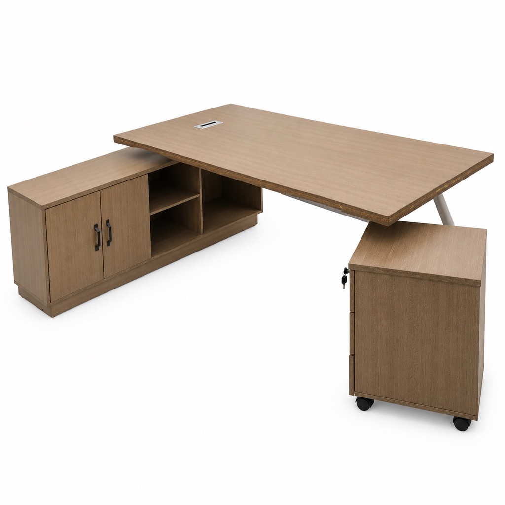ARVESSA EXECUTIVE OFFICE DESK – WALNUT BROWN